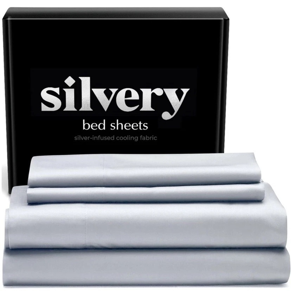 Silvery Silver Infused Bed Sheets Set - Award-Winning Self-Cooling Fabric